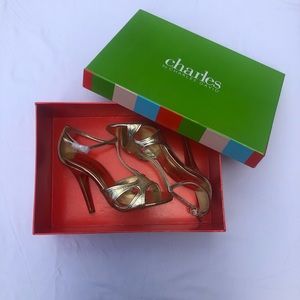 Gold snake heels